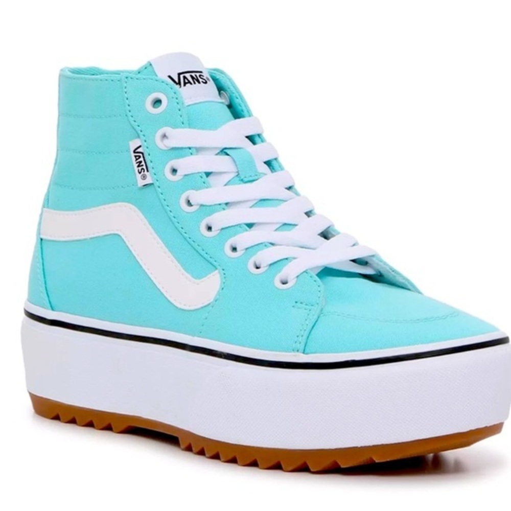 Vans Filmore Turquoise and White High-Top Sneakers